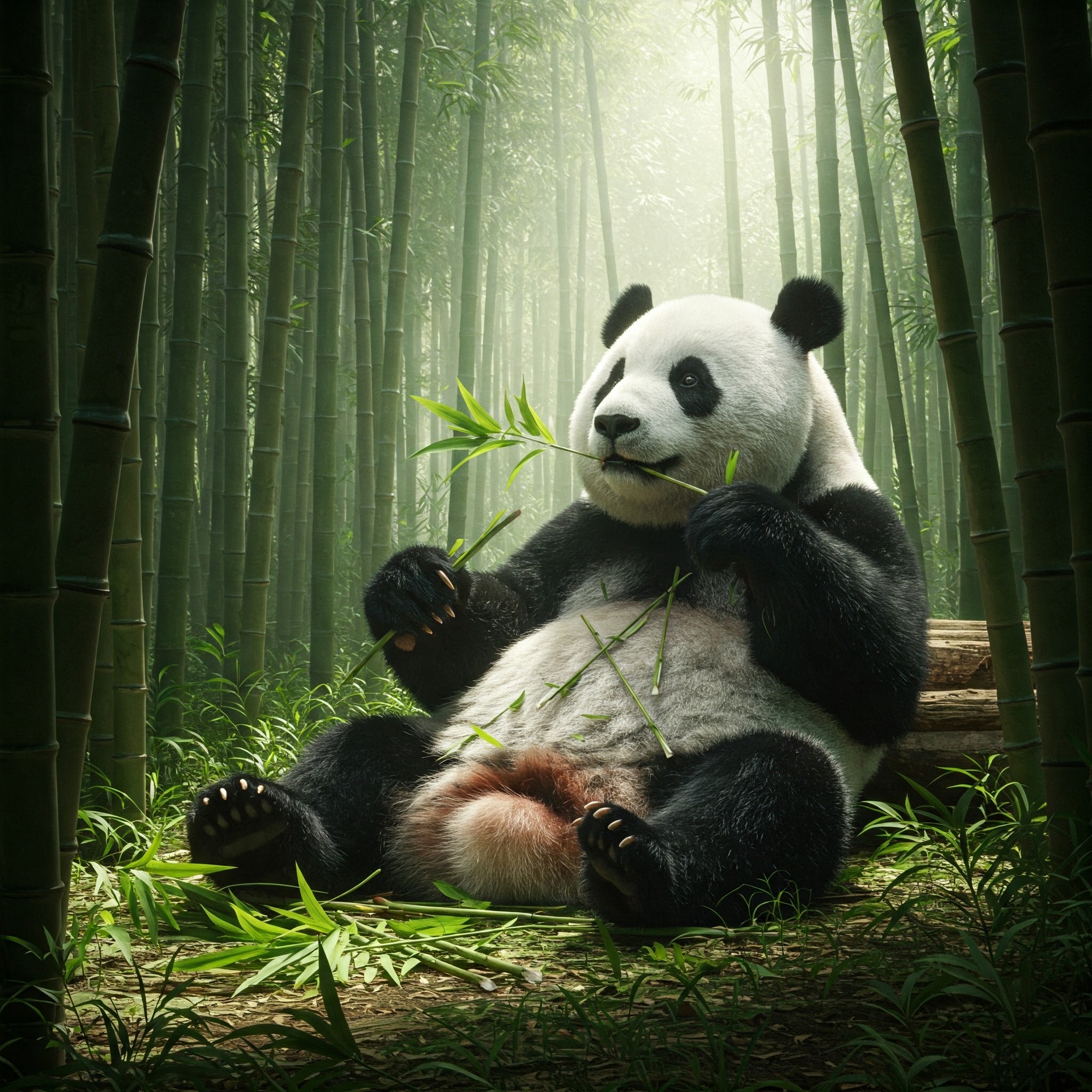 photo of Giant Panda Eating Bamboo